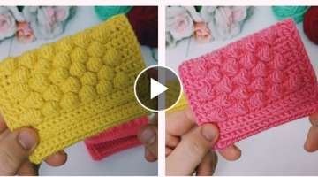 Popcorn wallet turned out great ???????? crocheted Popcorn wallet making | crochet wallet making ...