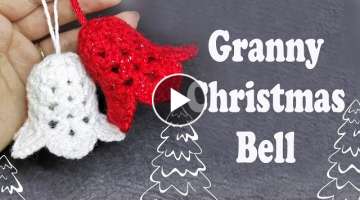 Christmas Crochet: Bell Ornament Easy Tutorial ???? Christmas Tree Decorations ???? Scrap yarn p...