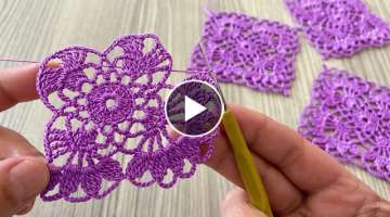 A DAZZLING PATTERN❗️How to Make an Easy and Beautiful Crochet Square Motif Pattern?