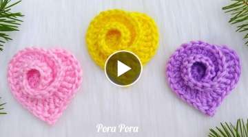 Crochet Rose Heart I Scrap Yarn Crochet Projects