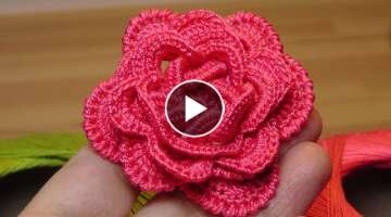 Как связать объёмную РОЗУ крючком - crochet flowers the roses