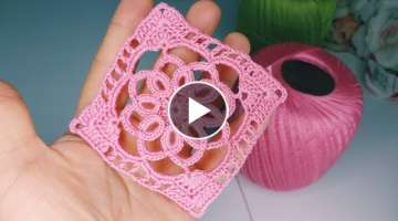 Making a magnificent square motif sample that you have never seen before / Crochet motif models