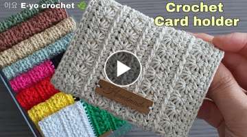  star stitch, crochet card holder, crochet purse,