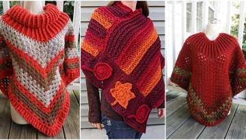 	Stylish Mexican Crochet Hand-knitted Poncho Pattern Designs Ideas