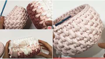 Making a dished basket weave from combed yarn