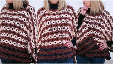 Dare to knit this beautiful warm crochet poncho!