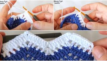 Zigzag knitting pattern construction stages