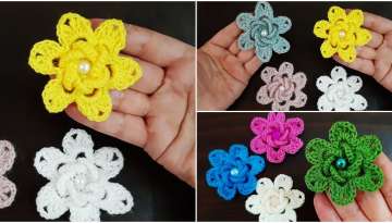 3d flower crochet knit flower making