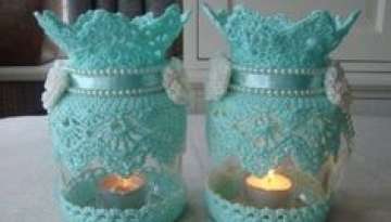 Crochet Candle Holder Tutorial ???? Crochet Candle Holder Jar Lid ✨ Crochet Portavelas