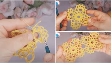 Crocheted Floral Square Motif Model And How To Combine Motifs 